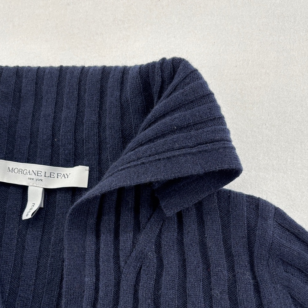 Morgane Le Fay Dark Blue Ribbed Cardigan - Size Large - Picture 8 of 12